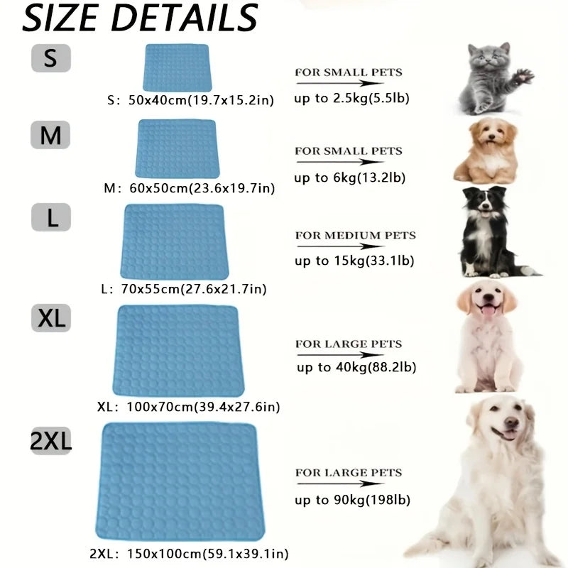 Extra-Large Cooling Mat — Cold Pad for Dogs & Cats, XS–2XL