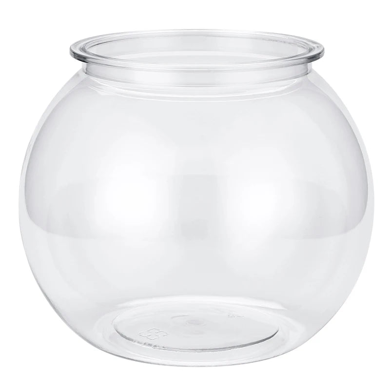 Plastic Fish Tank — Round Desktop Aquarium for Betta & Mini Fish, S/M/L/XL