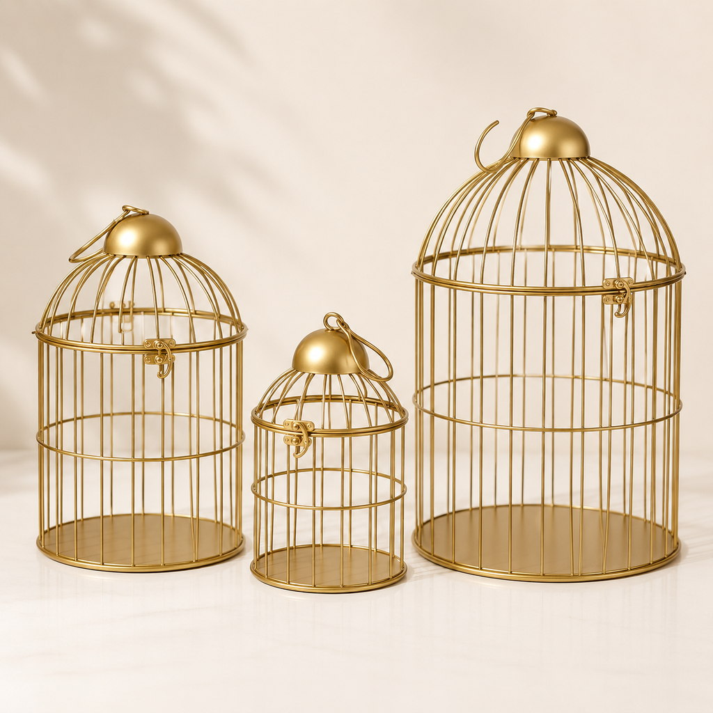Retro Iron Bird Cage — Decorative Plant Stand for Balcony & Outdoor Display