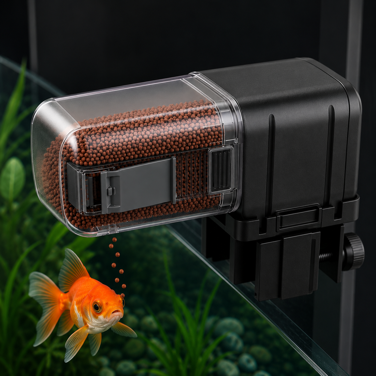 Smart WiFi Aquarium Fish Feeder — App-Controlled Automatic Timer with Voice Command