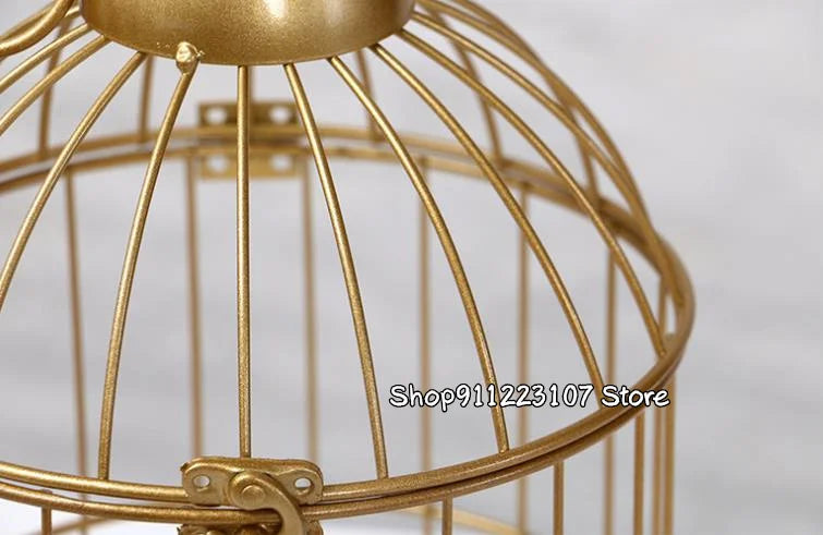 Retro Iron Bird Cage — Decorative Plant Stand for Balcony & Outdoor Display