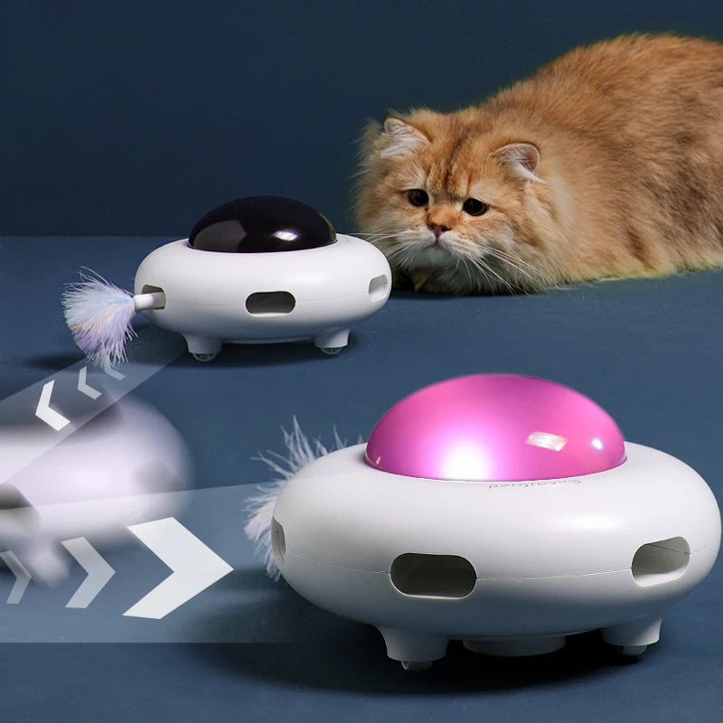 Electronic UFO Cat Toy — Automatic Rotating Interactive Teaser