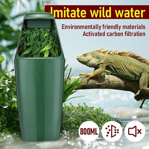 Automatic Reptile Water Dispenser — Filtered Drinking Fountain for Lizards & Amphibians