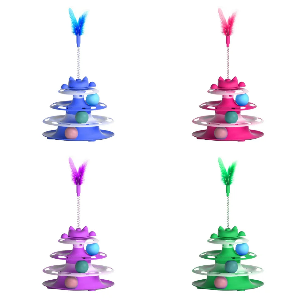 Rotating Cat Turntable Toy — Self-Play Ball Track for Boredom Relief