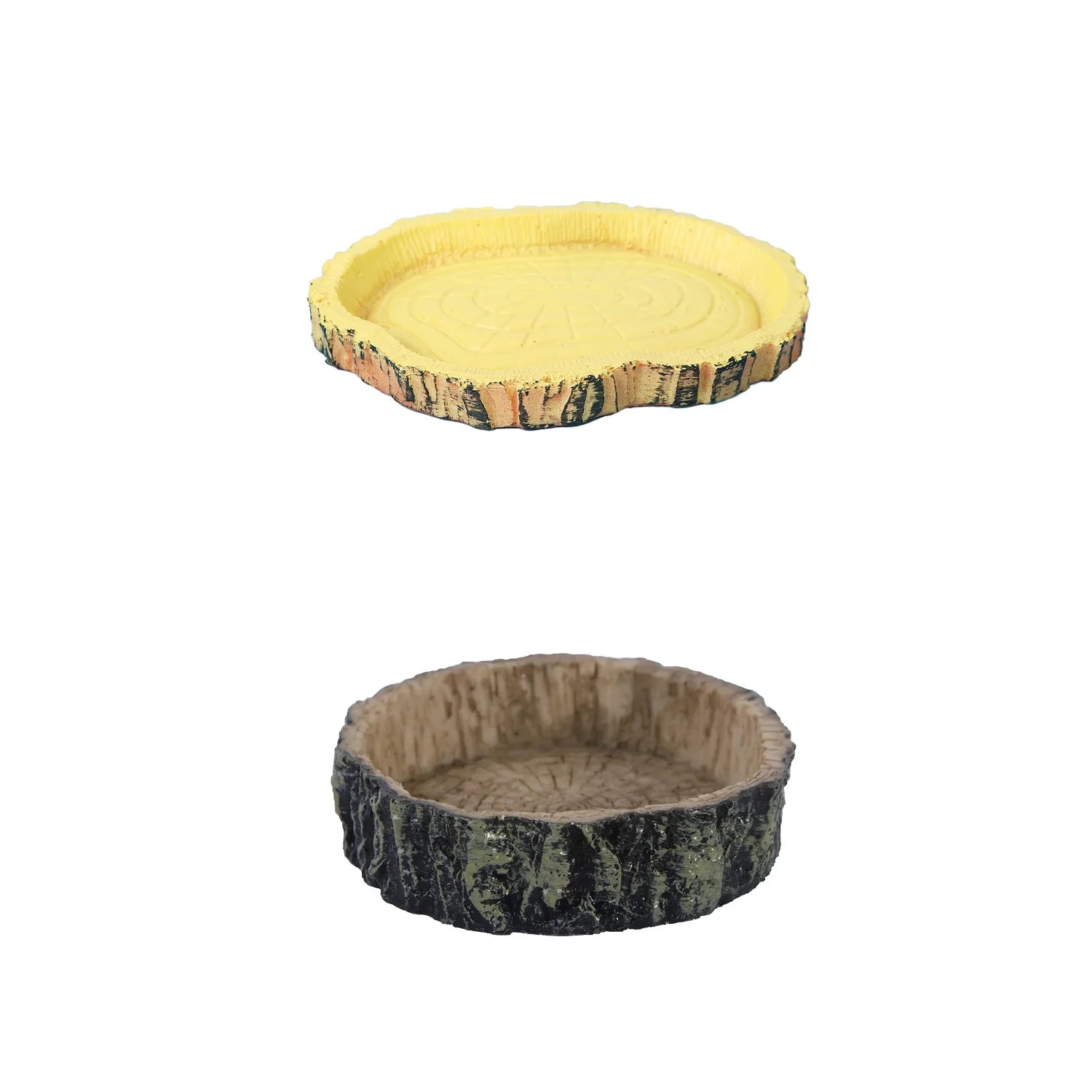 Resin Reptile Feeder Bowl — Rock-Style Food & Water Dish for Turtles & Lizards