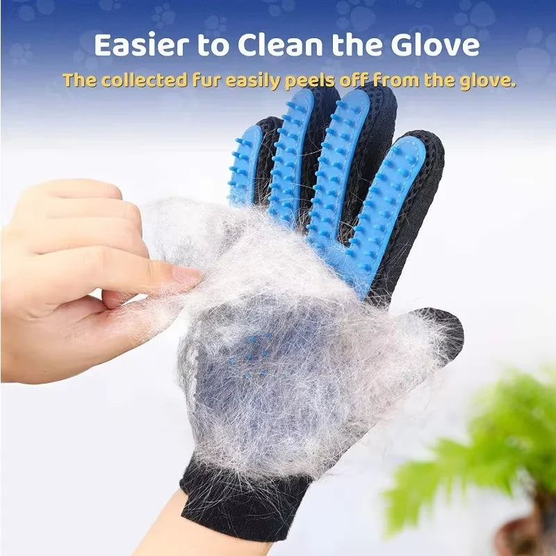 2-Sided Pet Grooming Glove Set — Deshedding Brush & Bath Glove for Dogs, Cats & Rabbits