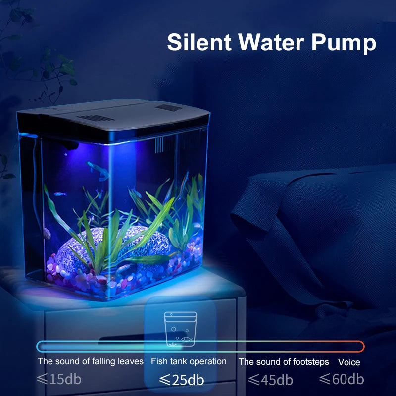Self-Circulating Fish Tank — Tabletop Goldfish Tank with Built-In Filter