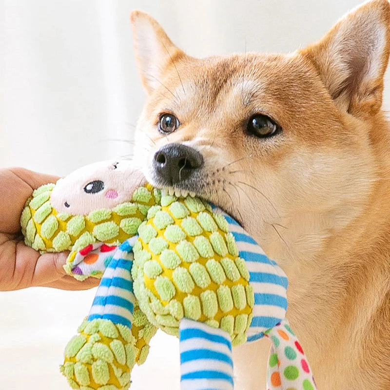 Plush Animal Squeaky Puzzle Toy — Bite-Resistant Chew Toy for Cats & Dogs