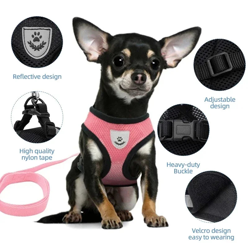 Adjustable Mesh Cat & Dog Harness — Breakaway Walking Vest with Quick Release