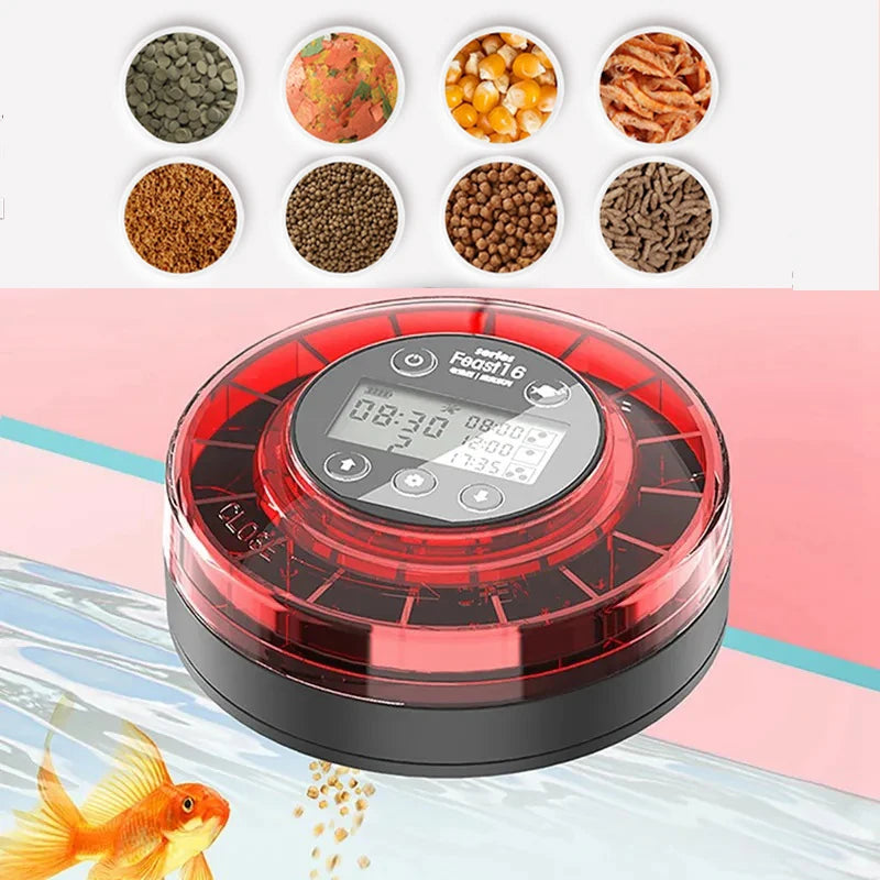 Automatic Aquarium Fish Feeder — Rechargeable Timer with LCD Display