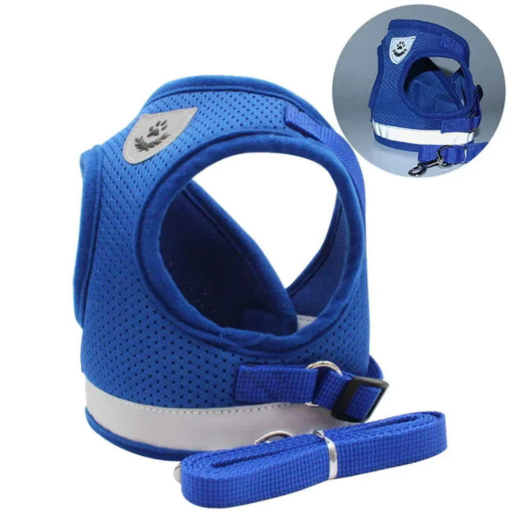Reflective Escape-Proof Harness & Leash Set — Adjustable Mesh Vest for Cats & Dogs