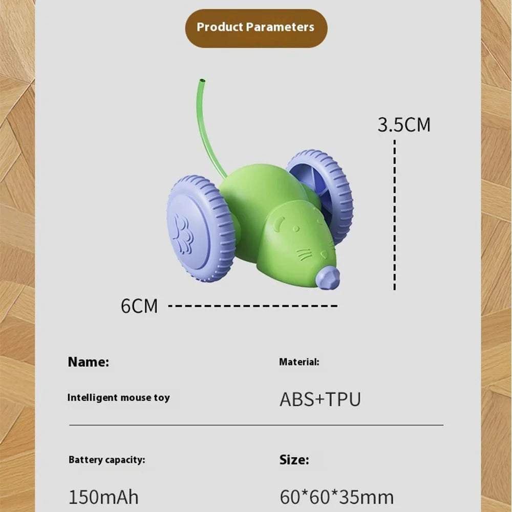 Electric Mouse Car Cat Toy — Rechargeable Automatic Teaser with Obstacle Avoidance