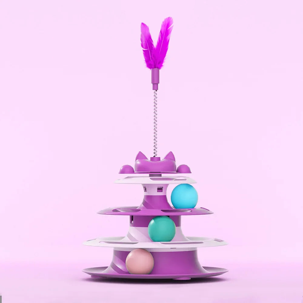 Rotating Cat Turntable Toy — Self-Play Ball Track for Boredom Relief