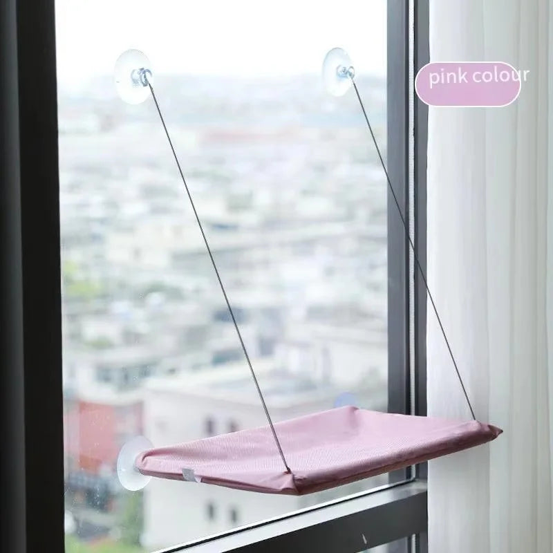 Window-Mounted Cat Hammock Bed — Suction Cup Hanging Perch