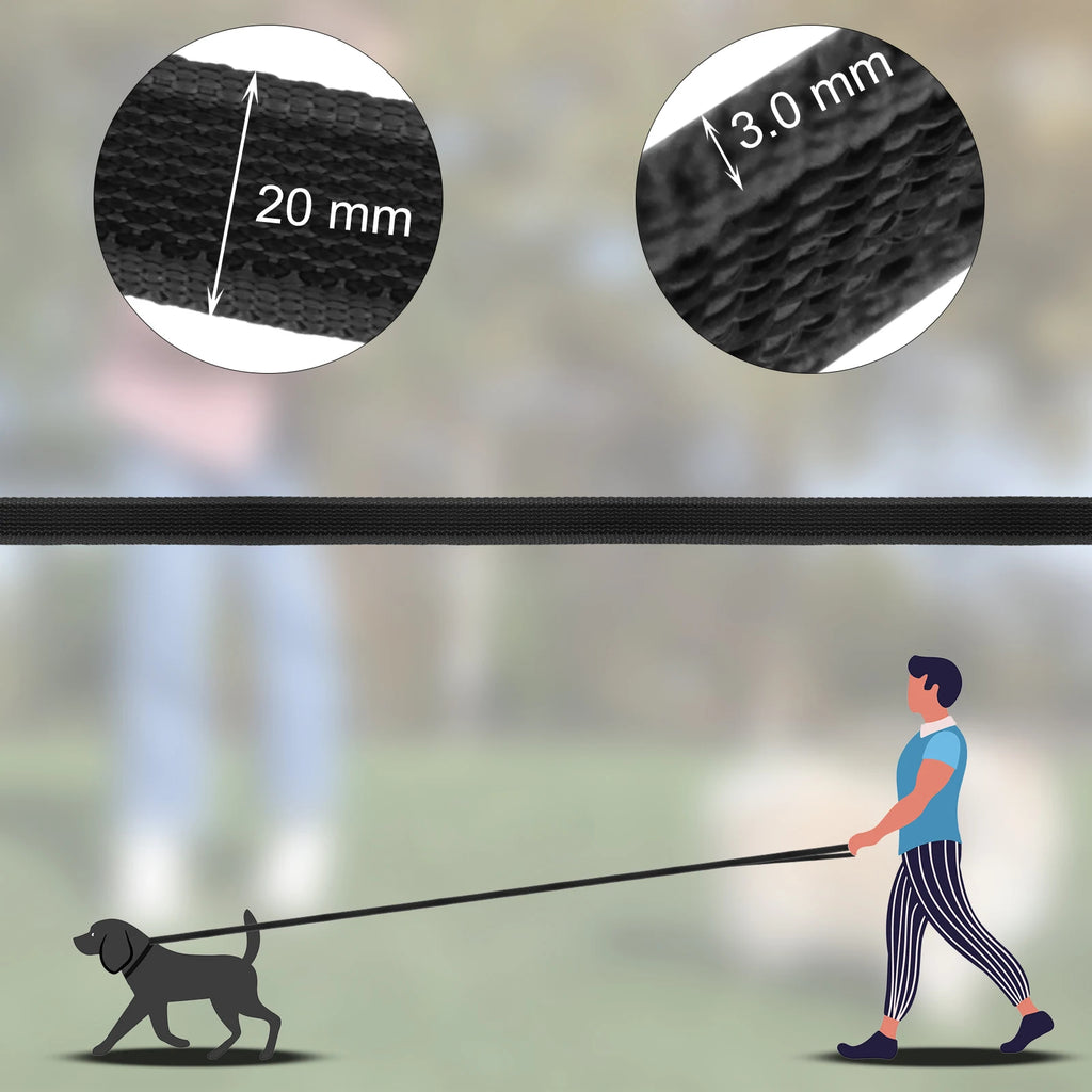 Latex-Silk Dual-Color Training Leash — Multiple Lengths from 1.5m to 15m