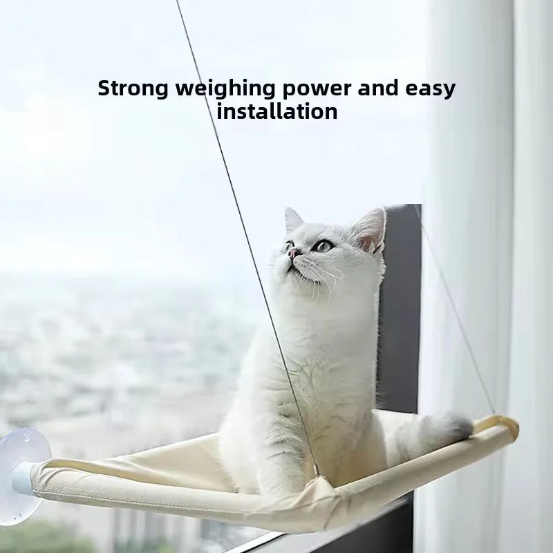 Window-Mounted Cat Hammock Bed — Suction Cup Hanging Perch