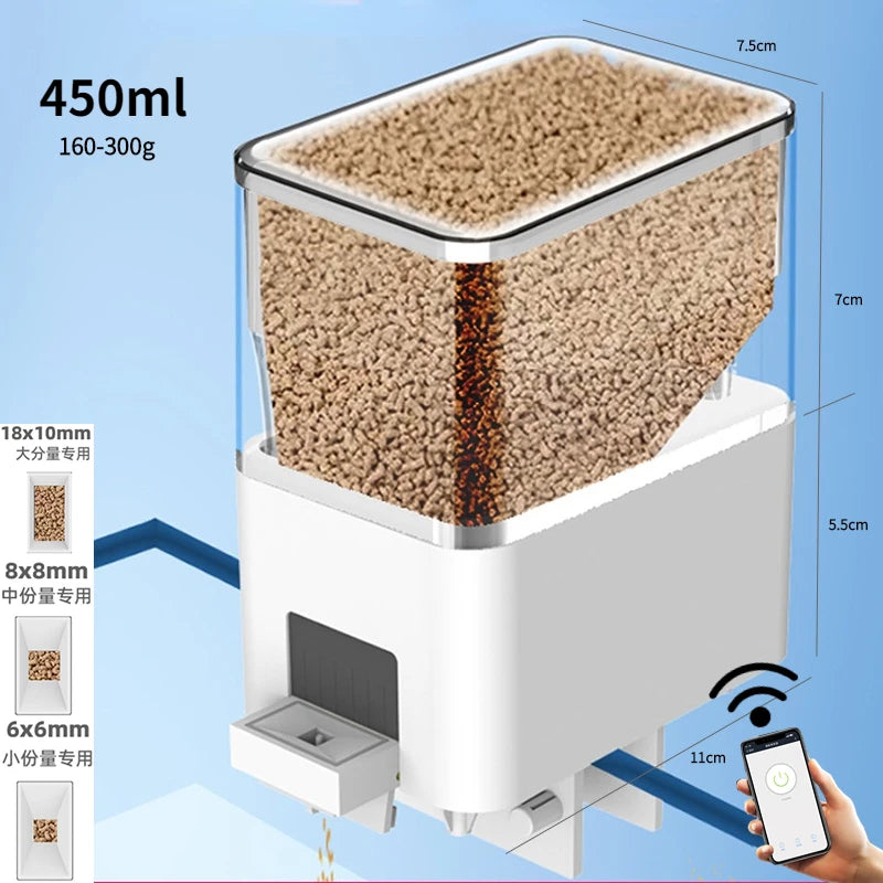 Smart WiFi Aquarium Fish Feeder — App-Controlled Automatic Timer with Voice Command
