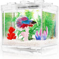 Mini Betta Fish Bowl — Stackable Cylinder Tank with 6-Hole Design