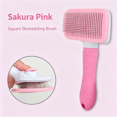One-Click Hair Removal Comb — Bent Needle Slicker Brush for Dogs & Cats