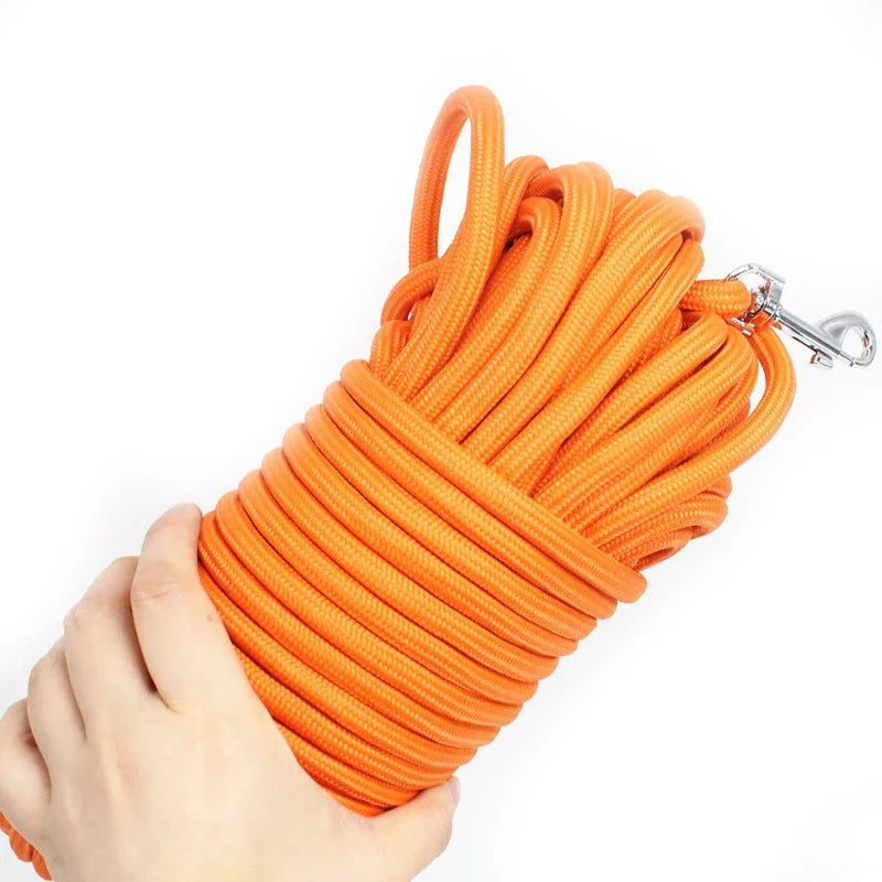 Heavy-Duty Nylon Recall Leash — Agility & Long-Line Training for Medium to Large Dogs