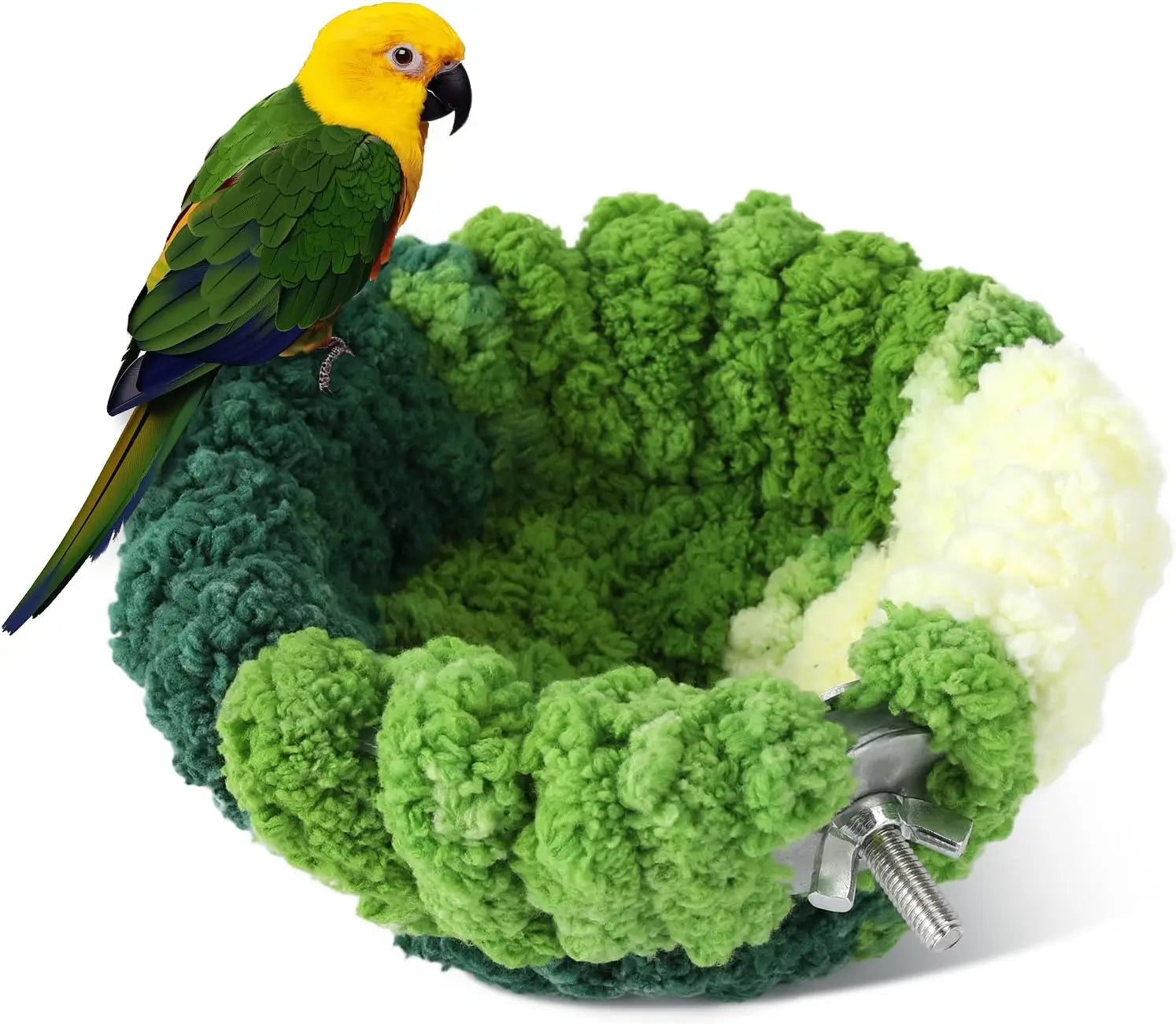 Plush Hanging Bird Nest — Soft Cotton Breeding Bed for Parakeets & Small Birds, S/L