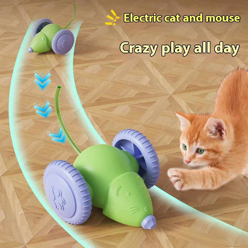 Electric Mouse Car Cat Toy — Rechargeable Automatic Teaser with Obstacle Avoidance