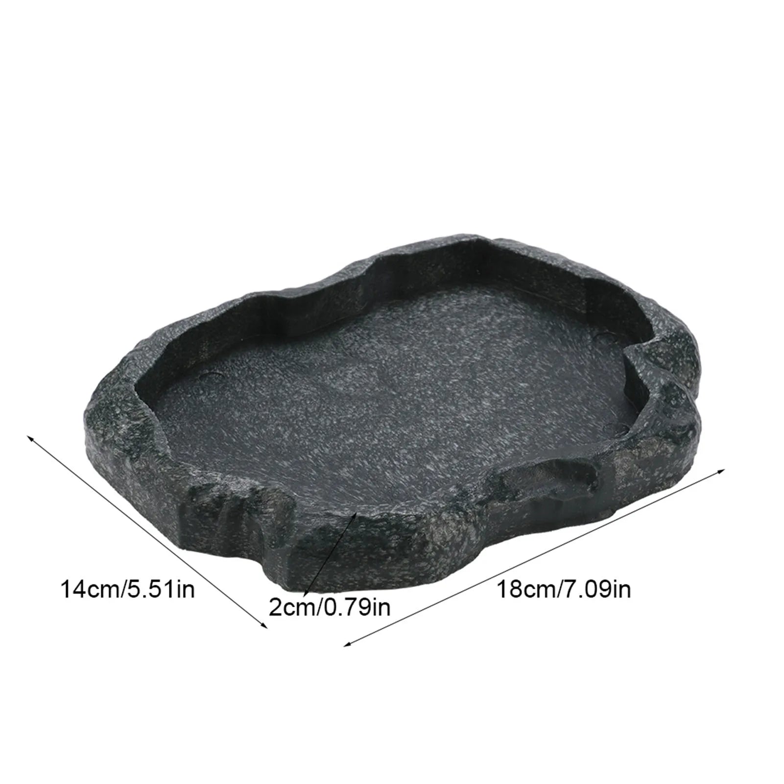 Reptile Rock Feeder Bowl — ABS Resin Food & Water Dish for Tortoises & Lizards