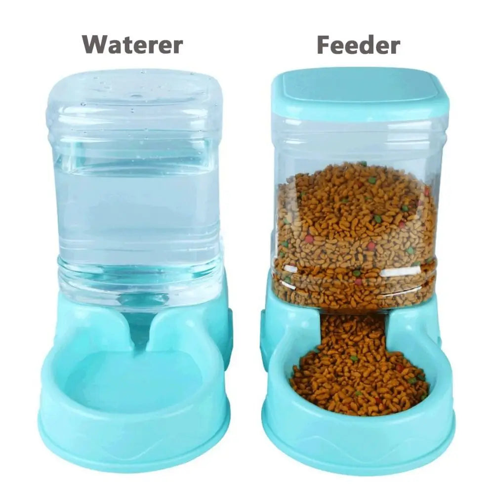 3.8L Automatic Pet Feeder & Water Dispenser — Gravity Bowl for Cats & Dogs