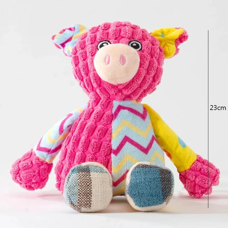 Plush Animal Squeaky Puzzle Toy — Bite-Resistant Chew Toy for Cats & Dogs