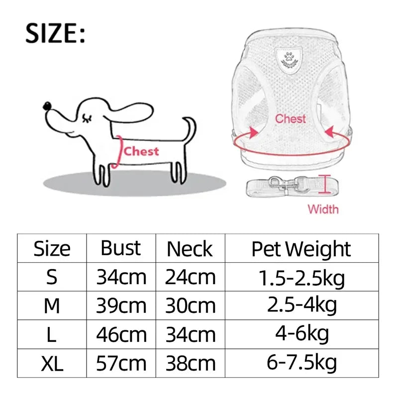 Adjustable Mesh Cat & Dog Harness — Breakaway Walking Vest with Quick Release