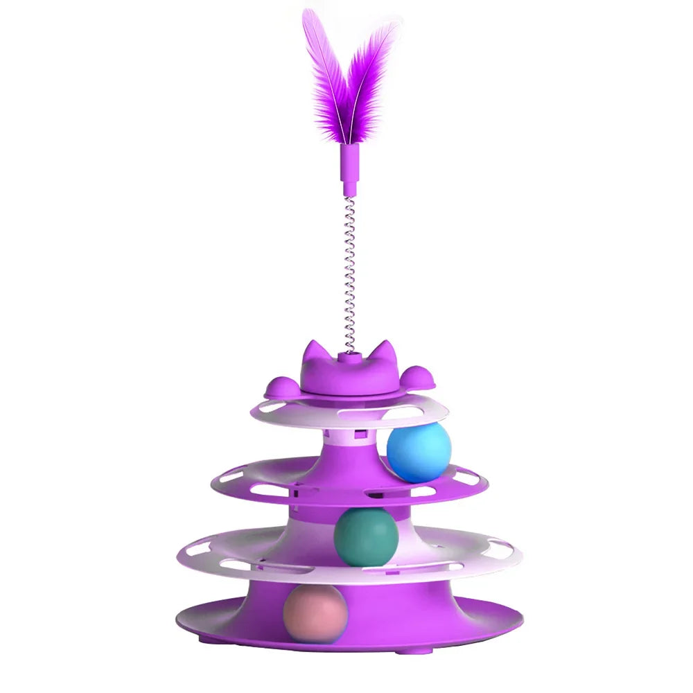 Rotating Cat Turntable Toy — Self-Play Ball Track for Boredom Relief