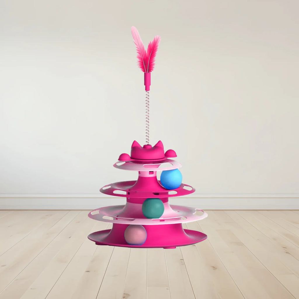 Rotating Cat Turntable Toy — Self-Play Ball Track for Boredom Relief