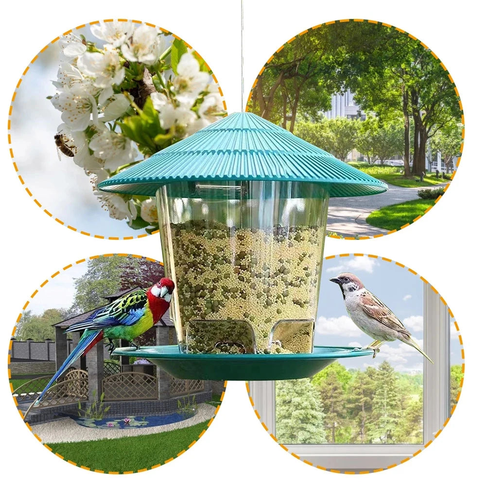 Foot-Activated Bird Feeder — Hanging Multi-Hole Dispenser for Outdoor Birds