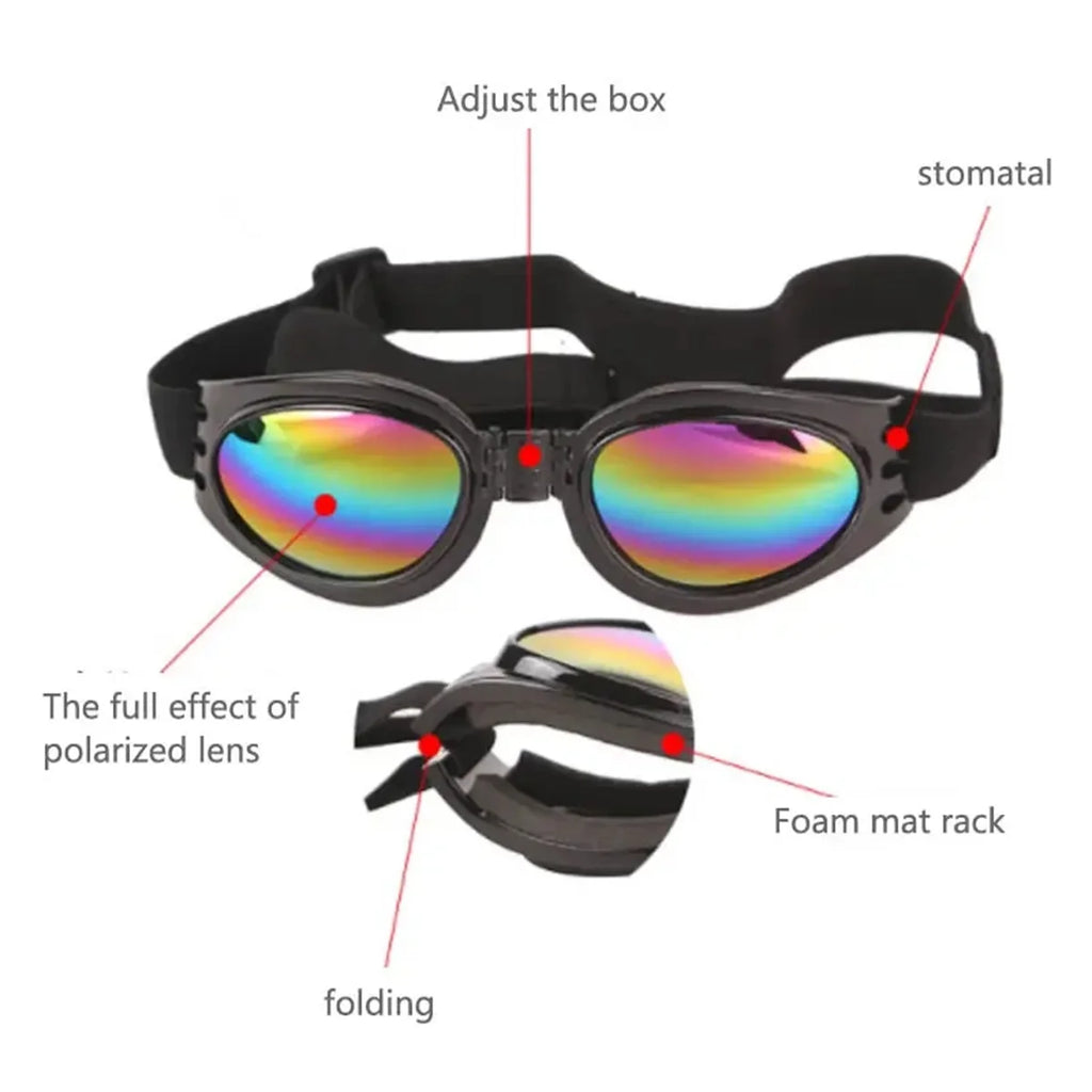 Adjustable Dog Goggles — UV Protection Sunglasses for Outdoor Dogs