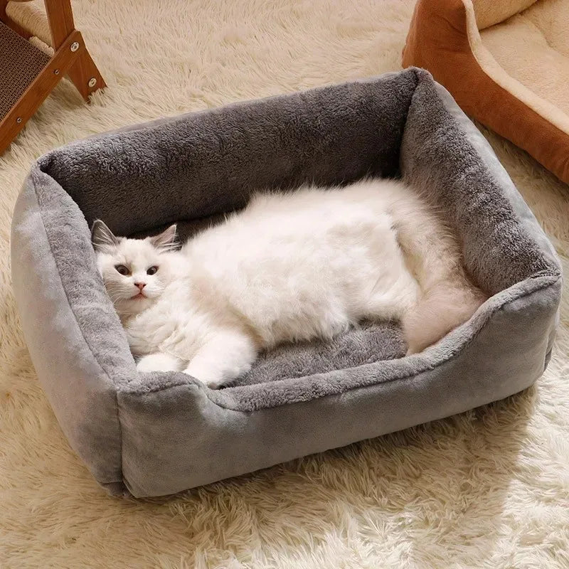 Round Cushion Pet Bed — Soft Basket-Style Bed for Cats & Small Dogs
