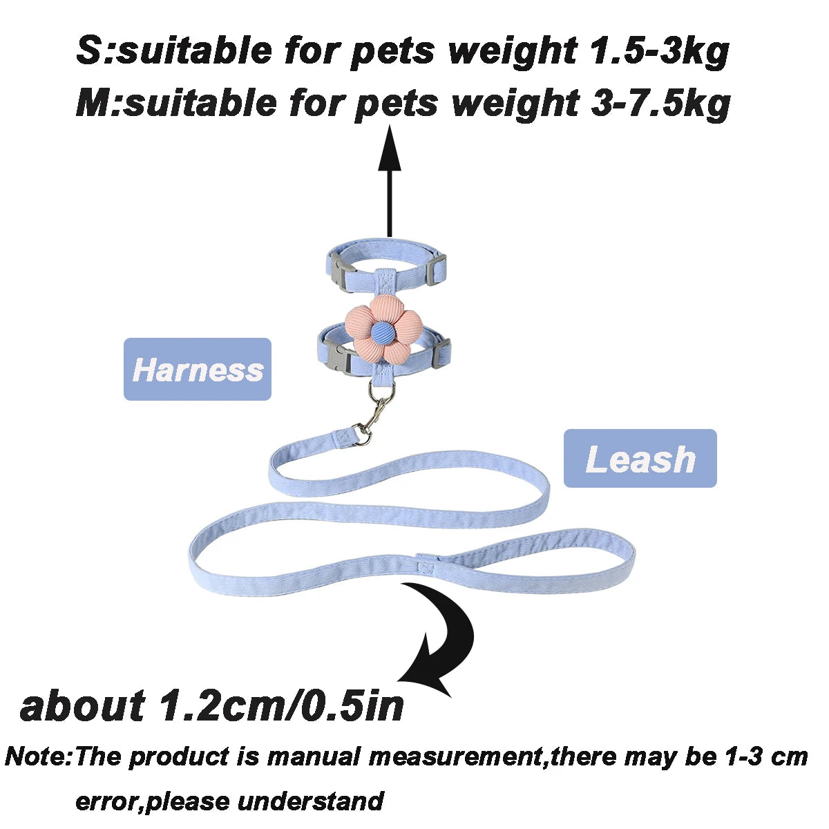 Cat & Dog Harness and Leash Set — Adjustable Breathable Walking Harness