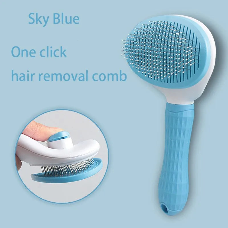 Pet Hair Remover Comb — Detangling Brush for Dogs, Cats & Puppies
