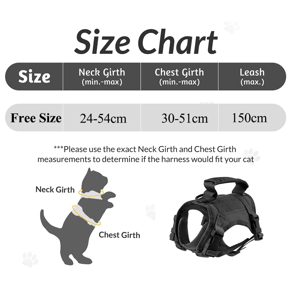 Tactical Cat & Dog Harness — Escape-Proof Vest with Control Handle