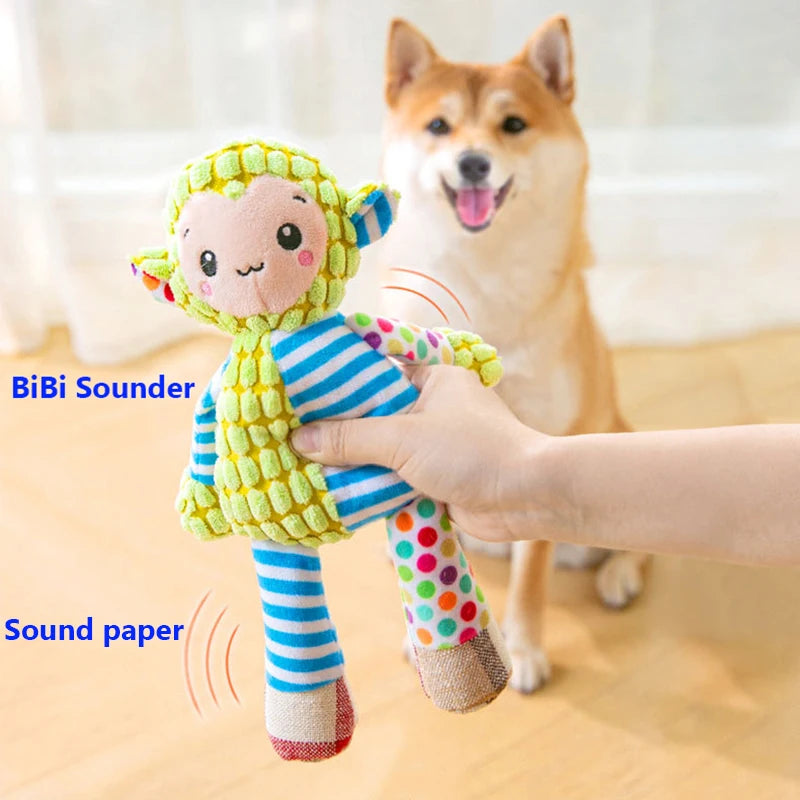 Plush Animal Squeaky Puzzle Toy — Bite-Resistant Chew Toy for Cats & Dogs