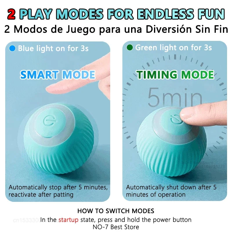 Electronic Rolling Cat Ball — Smart Automatic Indoor Teaser Toy