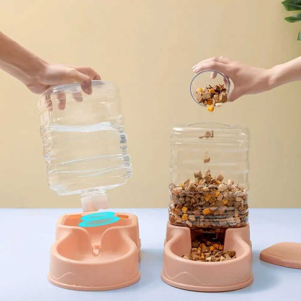 3.8L Automatic Pet Feeder & Water Dispenser — Gravity Bowl for Cats & Dogs
