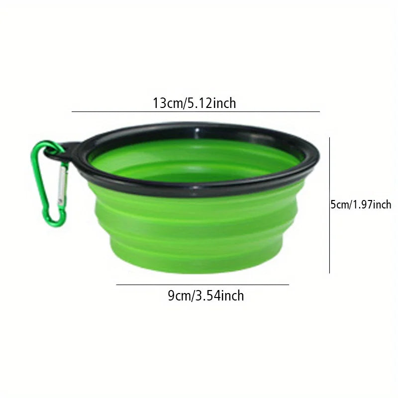 Folding Dog Travel Bowl — Portable Silicone Food & Water Bowl for Walks