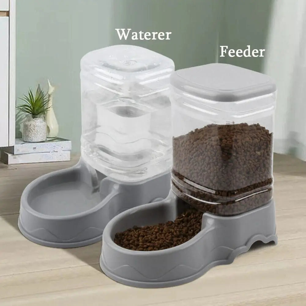 3.8L Automatic Pet Feeder & Water Dispenser — Gravity Bowl for Cats & Dogs