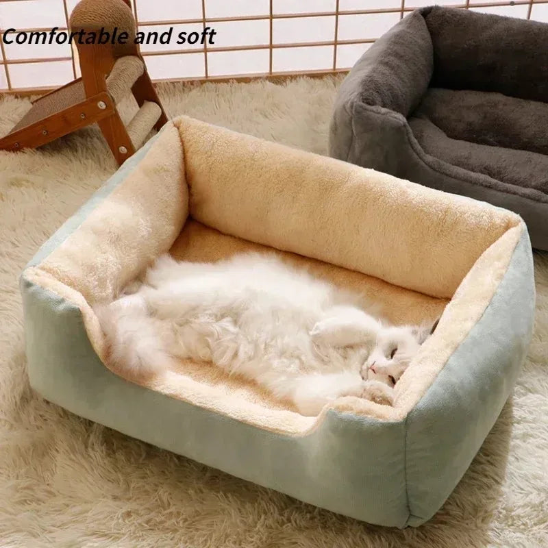 Round Cushion Pet Bed — Soft Basket-Style Bed for Cats & Small Dogs