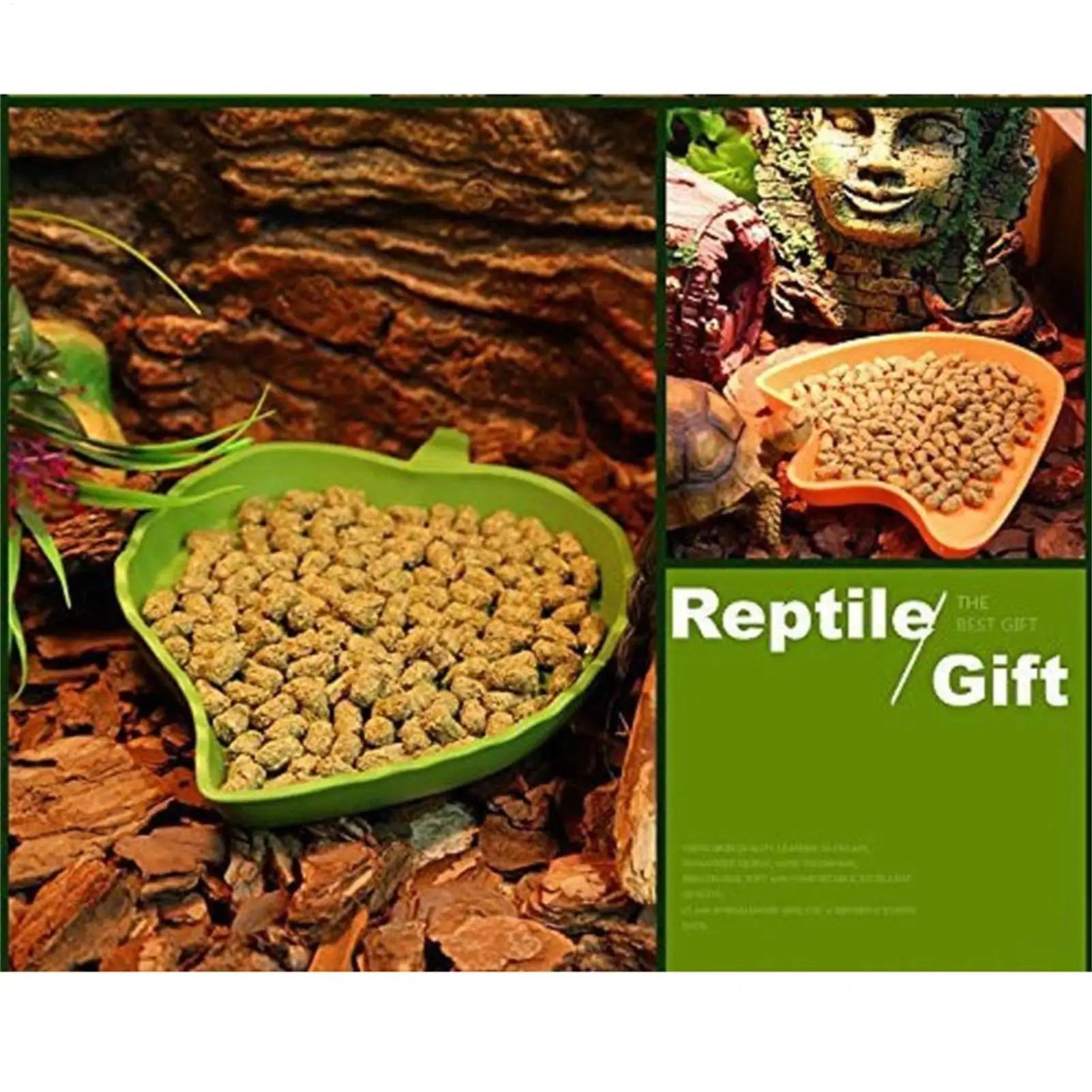 Leaf-Shaped Reptile Feeder Bowl — Food & Water Dish for Turtles & Small Pets