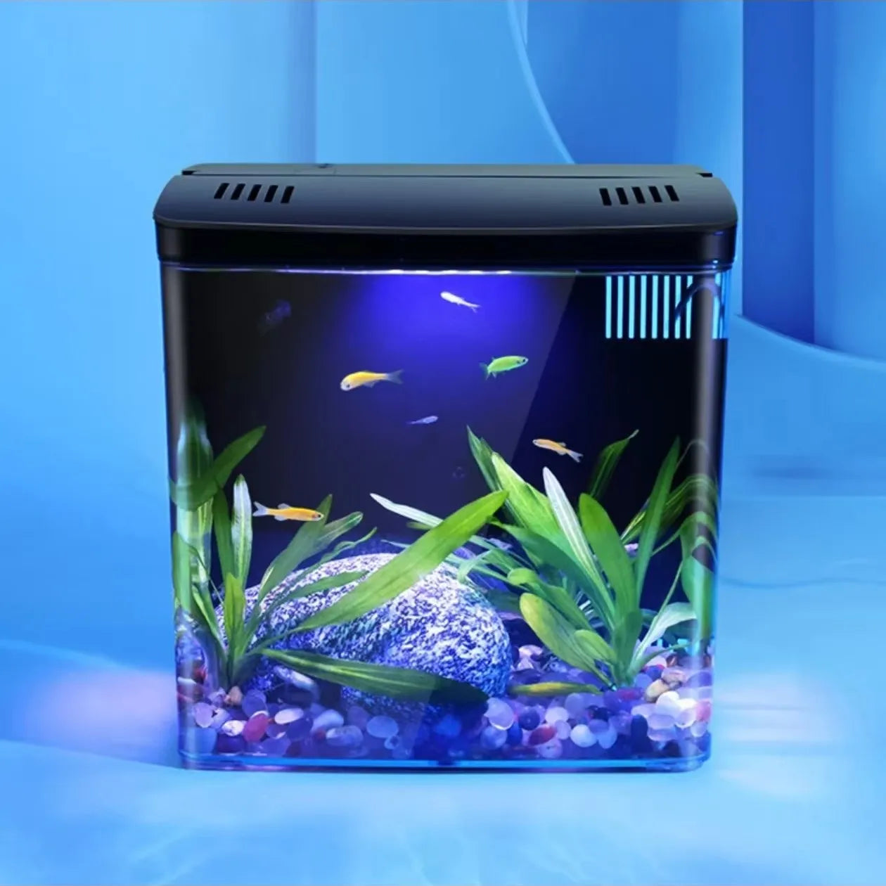 Self-Circulating Goldfish Tank — Tabletop Aquarium with Optional Heater