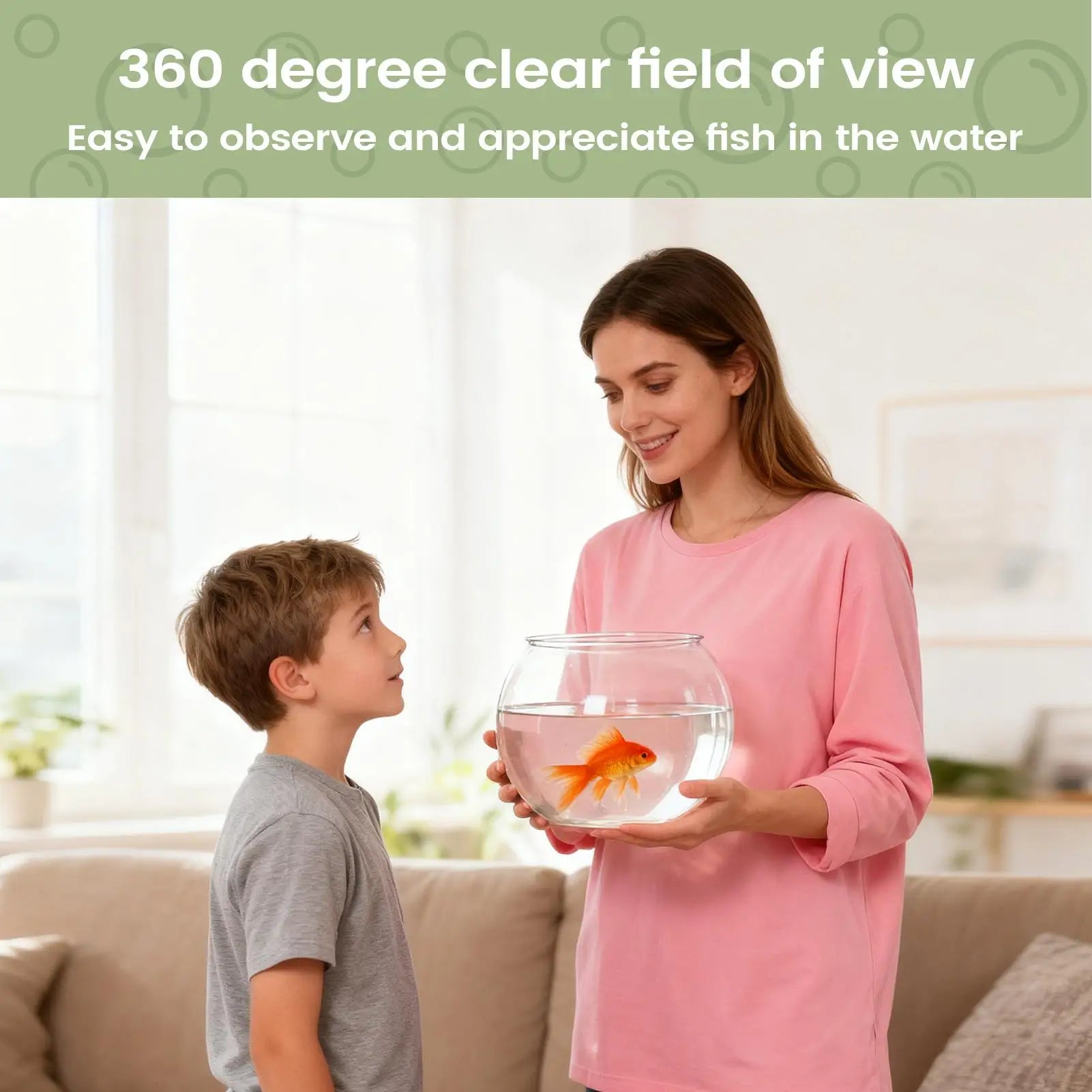 Fish Bowl Vase — Clear Shatter-Resistant Aquarium Accessory & Table Centerpiece