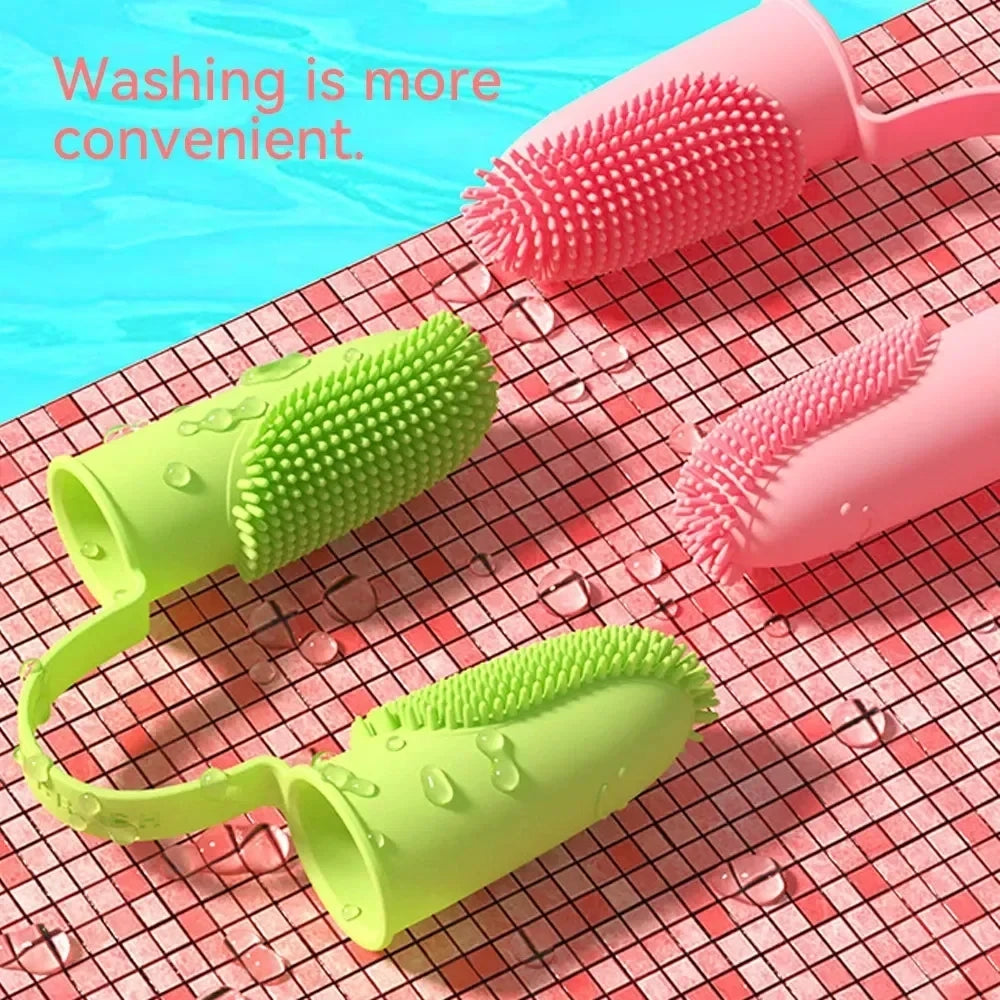 Two-Finger Pet Toothbrush — Silicone Dental Cleaning Tool for Dogs & Cats