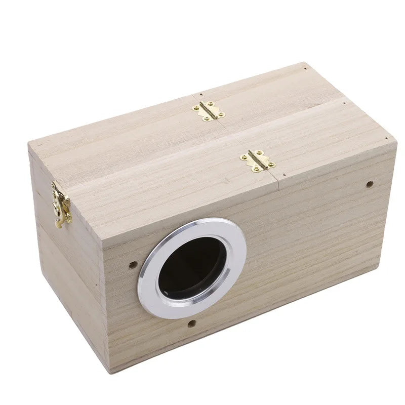 Wooden Bird Nesting Box — Breeding & Hatching House for Parakeets & Lovebirds