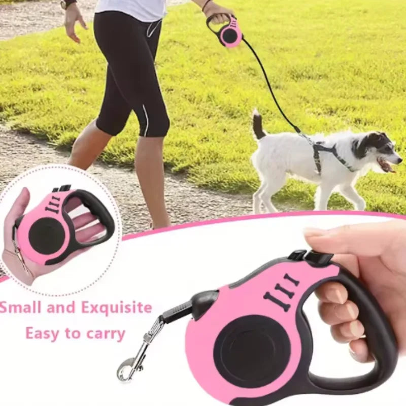 Retractable Nylon Dog Leash — Durable Traction Rope for Outdoor Walking & Hiking